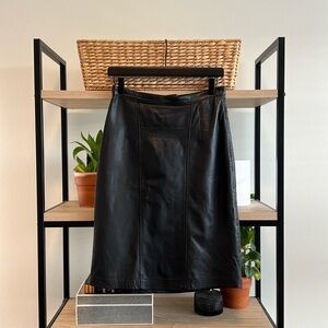 Vintage Jon St. Jon Leather Pencil A-Line Knee Length Skirt, 10